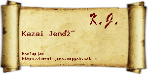 Kazai Jenő névjegykártya
