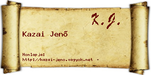 Kazai Jenő névjegykártya